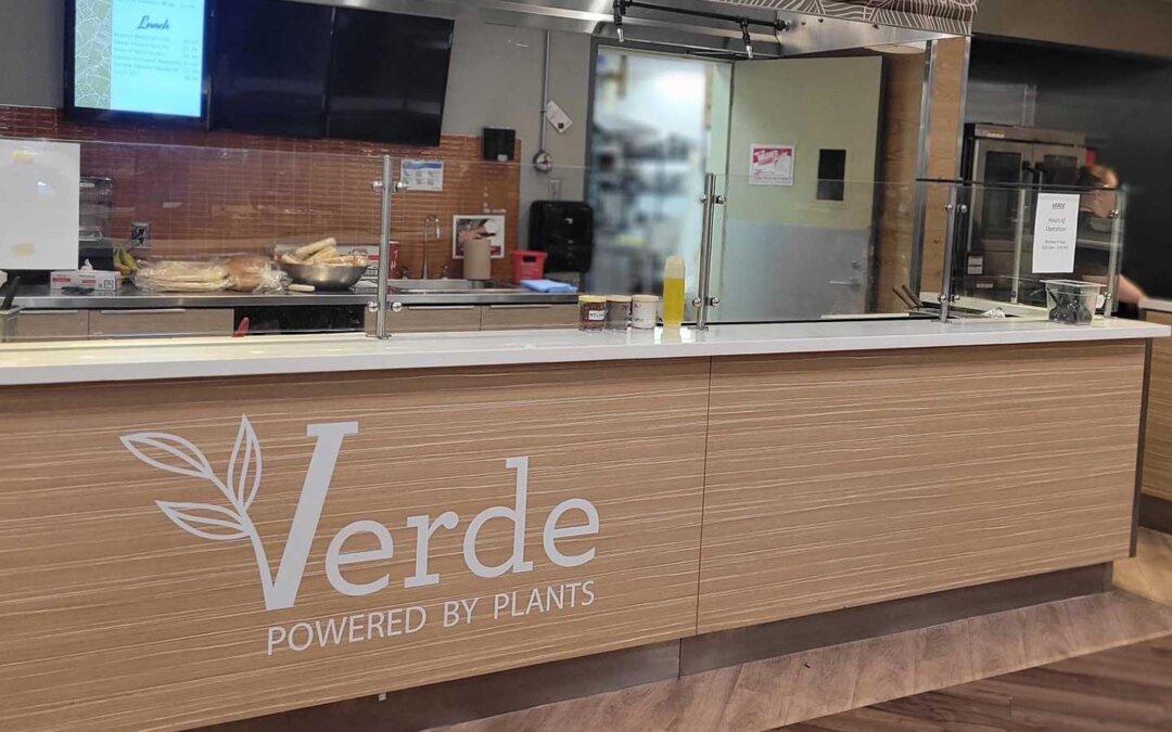 Image of lunch counter with Verde logo